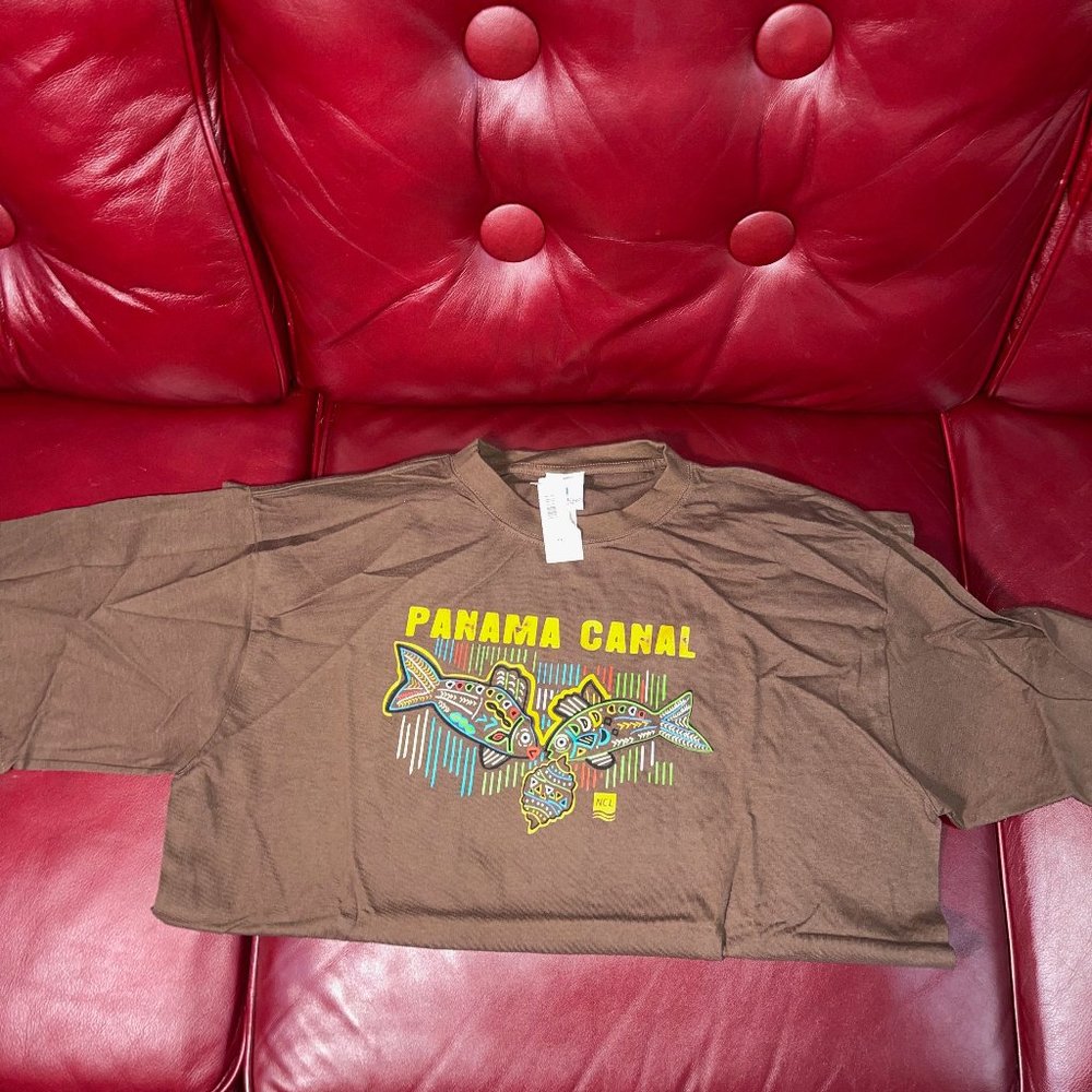 Panama Canal NCL Graphic Tourist T-Shirt Brown 2x